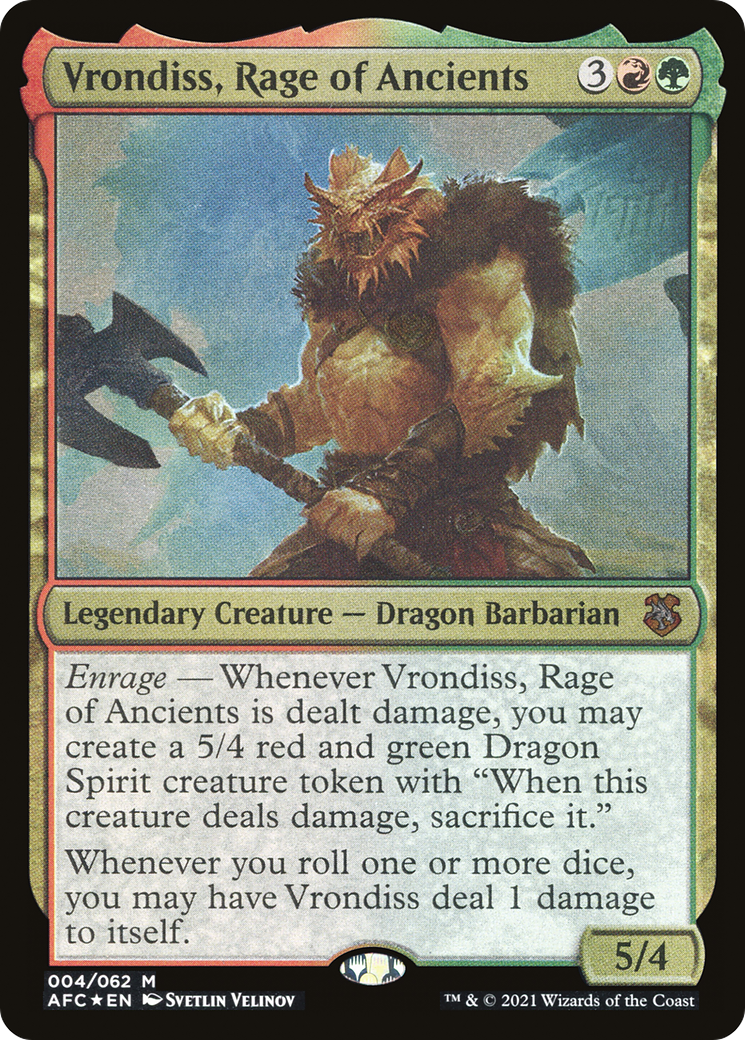 Vrondiss, Rage of Ancients (AFC-004) - [Forgotten Realms Commander Display Commanders] Foil - Trinity Hobby