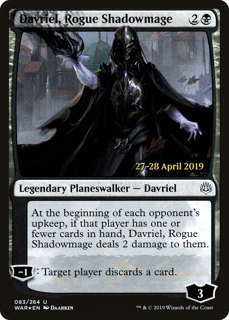 Davriel, Rogue Shadowmage [War of the Spark Prerelease Promos] - Trinity Hobby