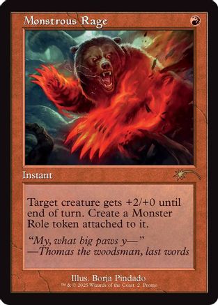 Monstrous Rage (Retro Frame)  [Foil]  (WPN-002) - [WPN & Gateway Promos] - Trinity Hobby