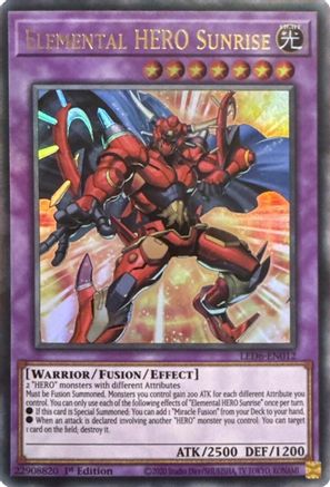 Elemental HERO Sunrise (2020 Date Reprint) [LED6-EN012] - Legendary Duelists: Magical Hero 1st Edition - Ultra Rare - Trinity Hobby