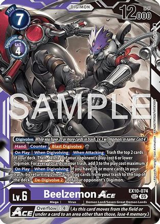 Beelzemon ACE (EX10-074) - [Sinister Order] Foil - Trinity Hobby