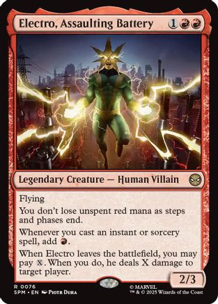 Electro, Assaulting Battery  [Foil]  (SPM-076) - [Marvel's Spider-Man] - Trinity Hobby