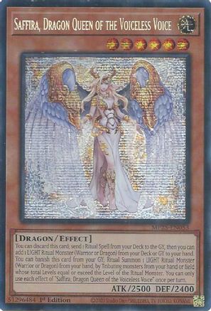 Saffira, Dragon Queen of the Voiceless Voice [MP25-EN053] - 2025 Mega-Pack 1st Edition - Prismatic Secret Rare - Trinity Hobby