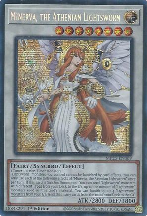 Minerva, the Athenian Lightsworn [MP25-EN069] - 2025 Mega-Pack 1st Edition - Prismatic Secret Rare - Trinity Hobby