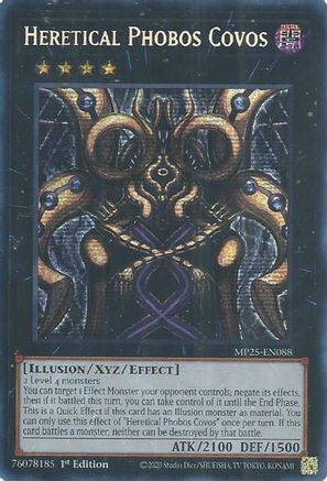Heretical Phobos Covos [MP25-EN088] - 2025 Mega-Pack 1st Edition - Prismatic Secret Rare - Trinity Hobby