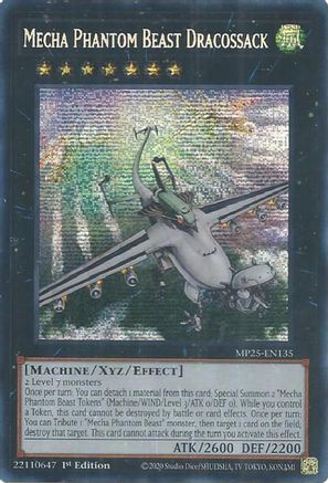 Mecha Phantom Beast Dracossack [MP25-EN135] - 2025 Mega-Pack 1st Edition - Prismatic Secret Rare - Trinity Hobby