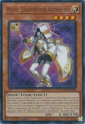 Weiss, Lightsworn Archfiend [MP25-EN186] - 2025 Mega-Pack 1st Edition - Ultra Rare - Trinity Hobby
