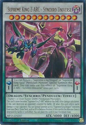 Supreme King Z-ARC - Synchro Universe [MP25-EN207] - 2025 Mega-Pack 1st Edition - Ultra Rare - Trinity Hobby