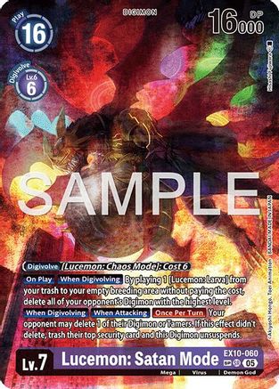 Lucemon: Satan Mode (SP) (EX10-060) - [Sinister Order] Foil - Trinity Hobby