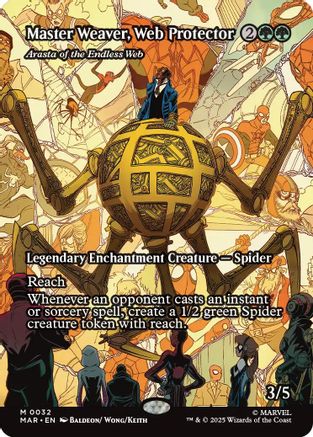 Master Weaver, Web Protector - Arasta of the Endless Web (Borderless)  (MAR-032) - [Marvel Eternal-Legal] - Trinity Hobby