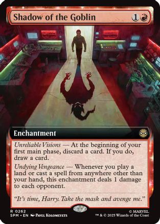 Shadow of the Goblin (Extended Art)  [Foil]  (SPM-262) - [Marvel's Spider-Man] - Trinity Hobby
