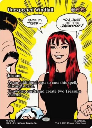 Unexpected Windfall (Borderless)  [Foil]  (MAR-029) - [Marvel Eternal-Legal] - Trinity Hobby