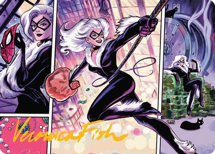 Black Cat, Cunning Thief Art Card (Gold-Stamped Signature)  (AASPM-044) - [Art Series: Marvel's Spider-Man] - Trinity Hobby