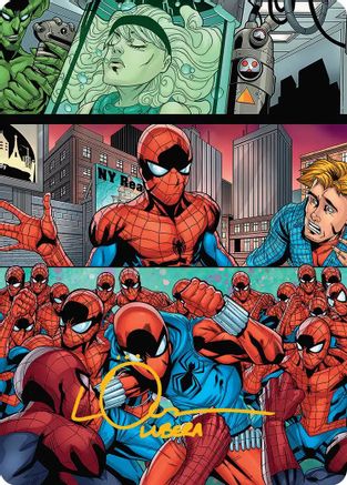 The Clone Saga Art Card (Gold-Stamped Signature)  (AASPM-042) - [Art Series: Marvel's Spider-Man] - Trinity Hobby