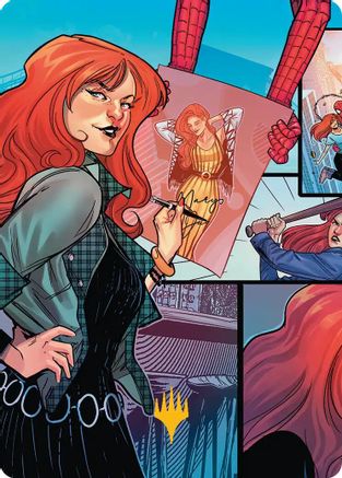 Mary Jane Watson Art Card (Gold-Stamped Planeswalker Symbol)  (AASPM-050) - [Art Series: Marvel's Spider-Man] - Trinity Hobby