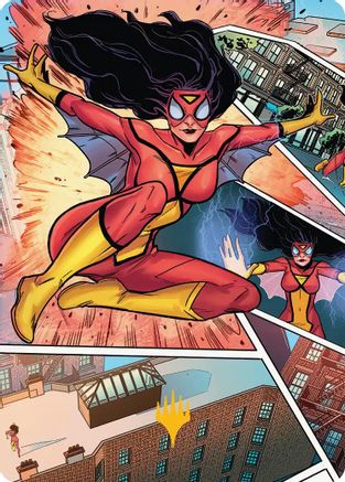Spider-Woman, Stunning Savior Art Card (Gold-Stamped Planeswalker Symbol)  (AASPM-051) - [Art Series: Marvel's Spider-Man] - Trinity Hobby
