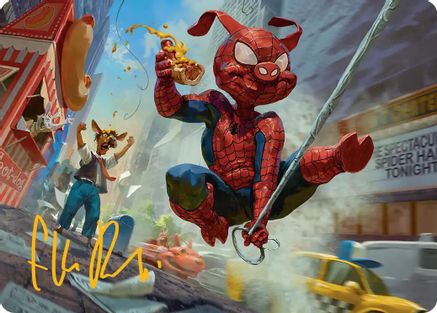 Spider-Ham, Peter Porker Art Card (Gold-Stamped Signature)  (AASPM-019) - [Art Series: Marvel's Spider-Man] - Trinity Hobby