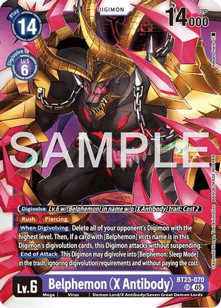 Belphemon (X Antibody) (BT23-070) - [Hackers' Slumber] Foil - Trinity Hobby