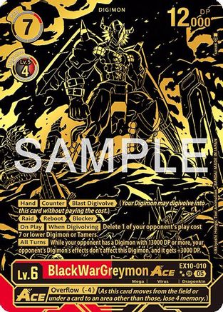 BlackWarGreymon ACE (Rare Pull) (EX10-010) - [Sinister Order] Foil - Trinity Hobby