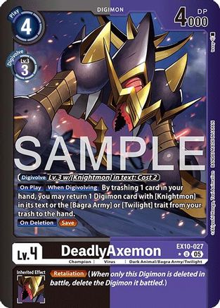 DeadlyAxemon (Limited Foil) (EX10-027) - [Sinister Order] Foil - Trinity Hobby