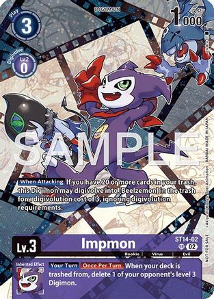 Impmon (Sinister Order Legend Pack) (ST14-02) - [Starter Deck 14: Beelzemon Advanced Deck Set] Foil - Trinity Hobby