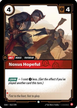 Noxus Hopeful (012/298) - Origins Foil - Trinity Hobby