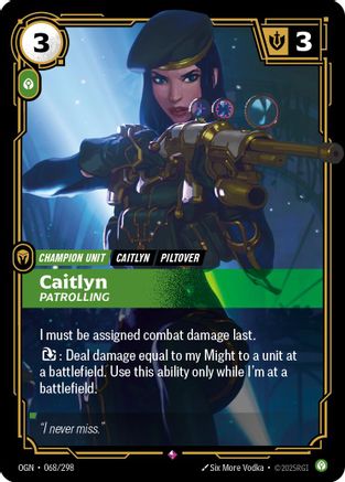 Caitlyn - Patrolling (068/298) - Origins - Trinity Hobby