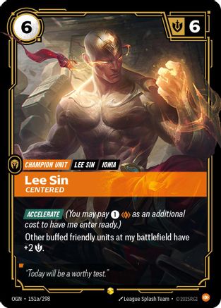 Lee Sin - Centered (Alternate Art) (151a/298) - Origins - Trinity Hobby