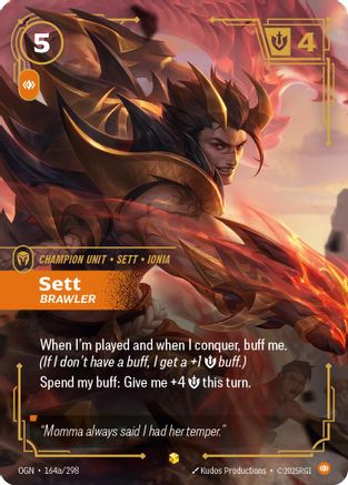 Sett - Brawler (Alternate Art) (164a/298) - Origins - Trinity Hobby