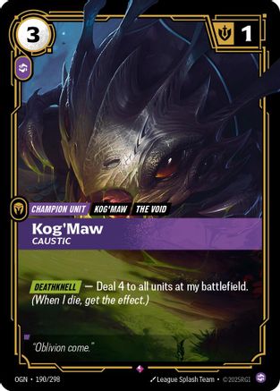 Kog'Maw - Caustic (190/298) - Origins - Trinity Hobby