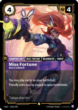 Miss Fortune - Buccaneer (Alternate Art) (193a/298) - Origins - Trinity Hobby