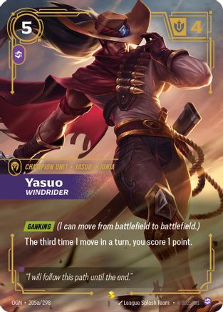 Yasuo - Windrider (Alternate Art) (205a/298) - Origins - Trinity Hobby