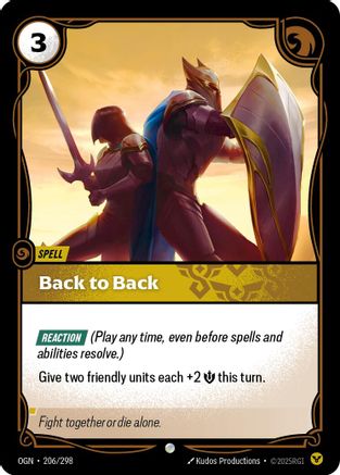 Back to Back (206/298) - Origins Foil - Trinity Hobby