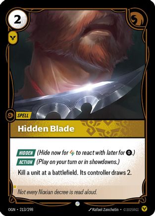 Hidden Blade (213/298) - Origins Foil - Trinity Hobby