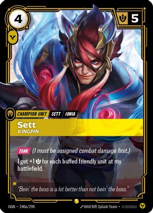 Sett - Kingpin (Alternate Art) (240a/298) - Origins - Trinity Hobby