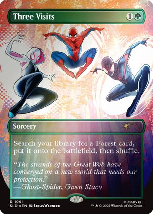 Three Visits (Rainbow Foil)  [Foil]  (SLD-1991) - [Secret Lair Drop Series] - Trinity Hobby