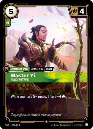 Master Yi - Meditative (004/024) - Origins Proving Grounds - Trinity Hobby