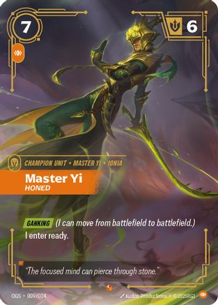 Master Yi - Honed (009/024) - Origins Proving Grounds - Trinity Hobby
