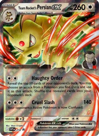 Team Rocket's Persian ex - 218  - (218) Holofoil [SV10 Destined Rivals] - Trinity Hobby