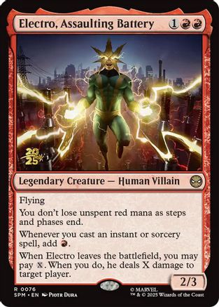 Electro, Assaulting Battery  [Foil]  (PRE-076) - [Prerelease Cards]