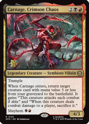 Carnage, Crimson Chaos  [Foil]  (PRE-125) - [Prerelease Cards] - Trinity Hobby