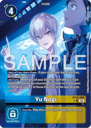 Yu Nogi (Alternate Art) (BT23-080) - [Hackers' Slumber] Foil - Trinity Hobby