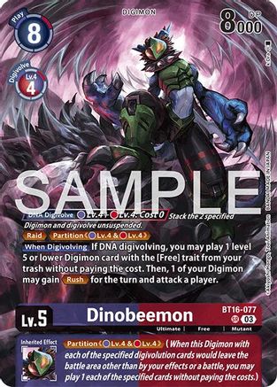 Dinobeemon (BT16-077) - [Limited Card Pack -Another Knight-] Foil - Trinity Hobby