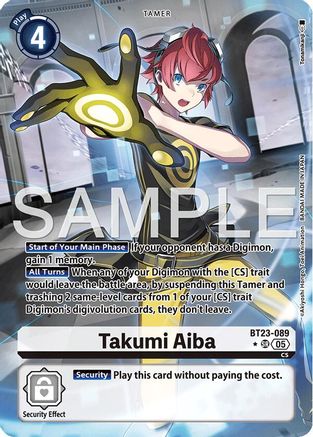 Takumi Aiba (Alternate Art) (BT23-089) - [Hackers' Slumber] Foil - Trinity Hobby