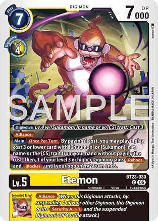 Etemon (BT23-030) - [Hackers' Slumber] - Trinity Hobby