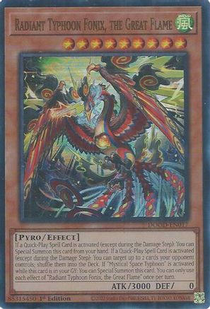Radiant Typhoon Fonix, the Great Flame [DOOD-EN017] - Doom of Dimensions 1st Edition - Ultra Rare - Trinity Hobby