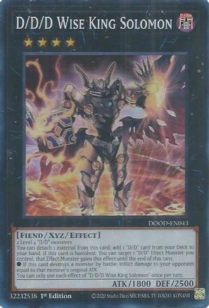 D/D/D Wise King Solomon [DOOD-EN043] - Doom of Dimensions 1st Edition - Super Rare - Trinity Hobby