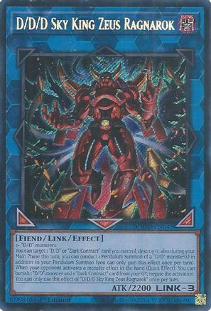 D/D/D Sky King Zeus Ragnarok [DOOD-EN049] - Doom of Dimensions 1st Edition - Secret Rare - Trinity Hobby