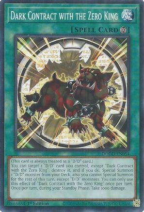 Dark Contract with the Zero King [DOOD-EN054] - Doom of Dimensions 1st Edition - Common / Short Print - Trinity Hobby
