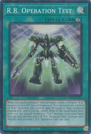 R.B. Operation Test [DOOD-EN094] - Doom of Dimensions 1st Edition - Super Rare - Trinity Hobby